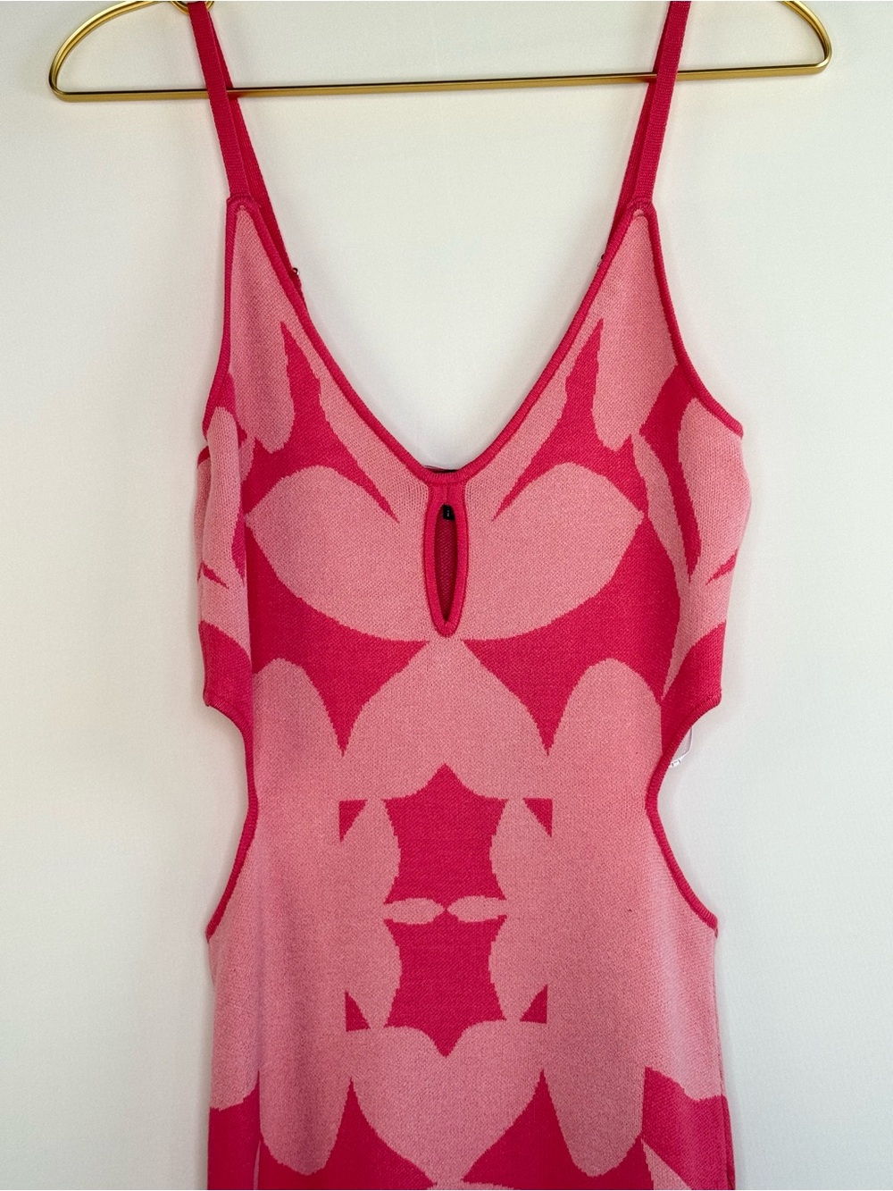 Lulu's Two-Tone Pink Floral Cutout Midi Dress - Picture 11 of 15
